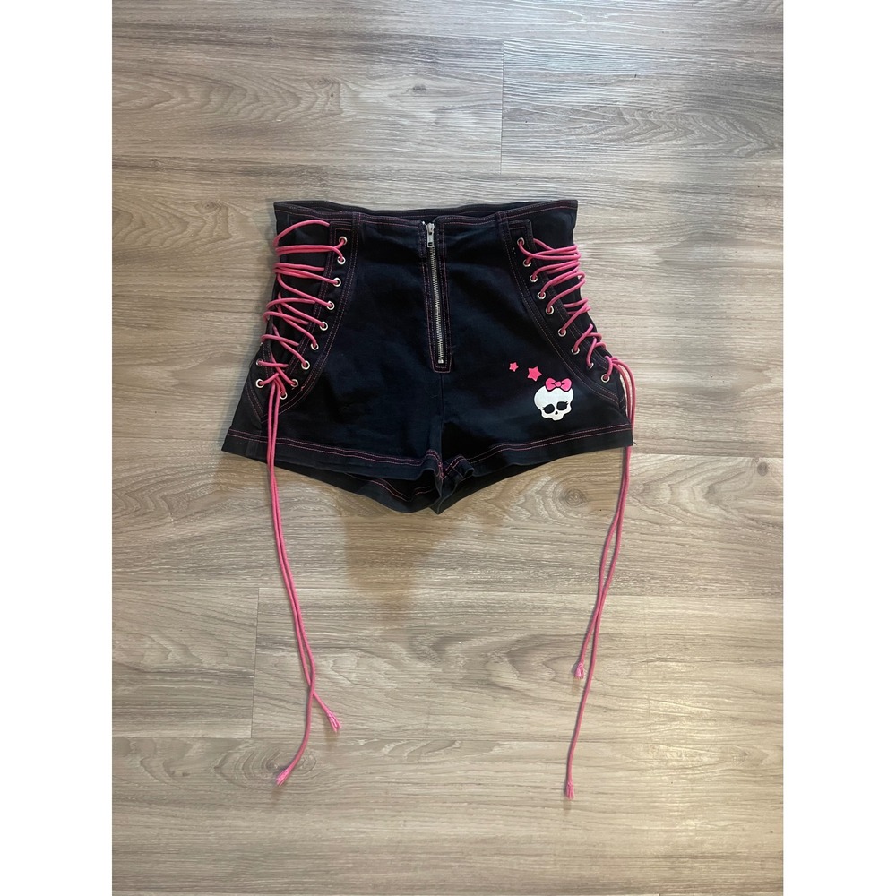 Monster High Lace Up Shorts Punk Streetwear Grunge Goth Alt